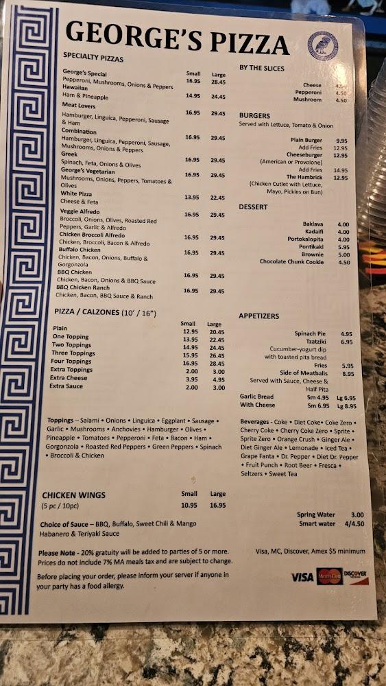 George's Pizza Menu image 2